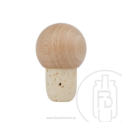 Kork med träknopp