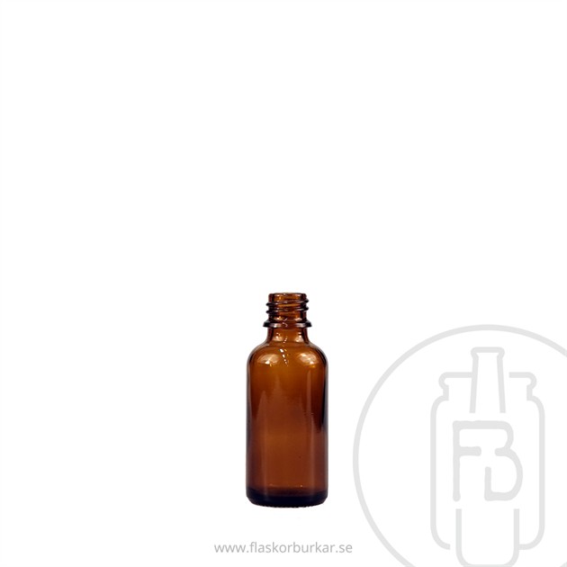 Flaska brun 30ml, 18mm