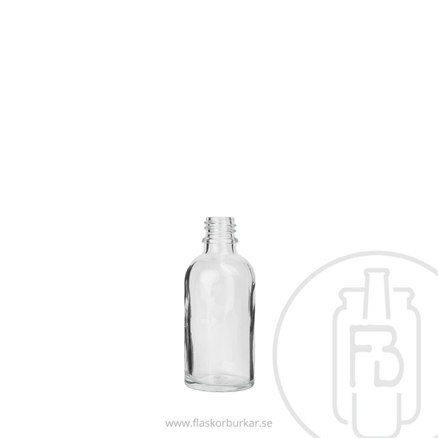 Glasflaska 50ml, transparant, 18mm