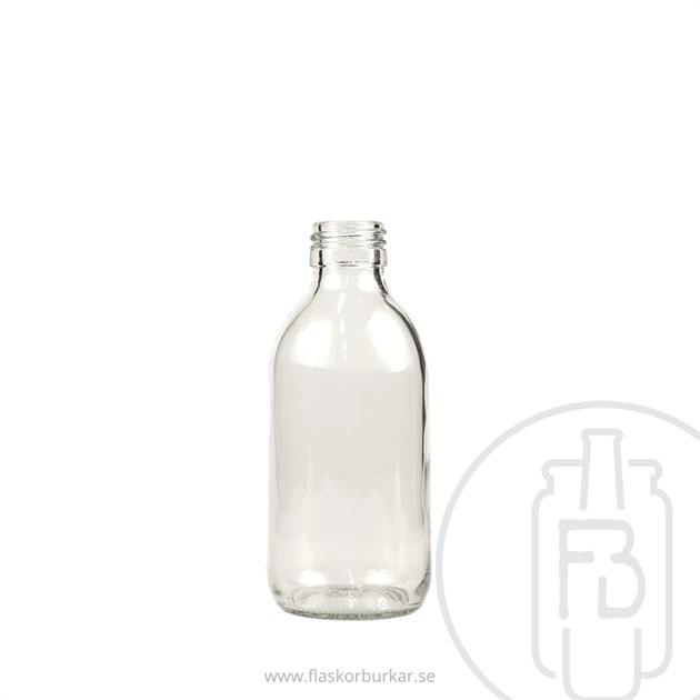 Transparant flaska 200ml medicinflaska. PP28