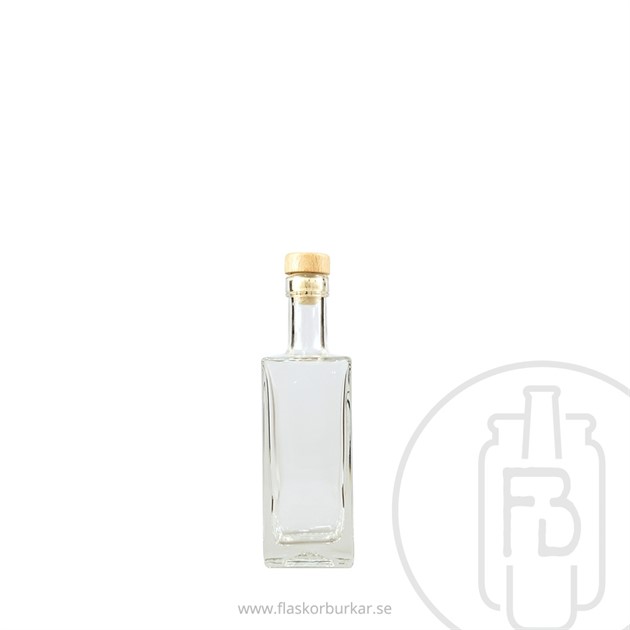 Flaska 250 ml korkavslut, Fyrkantig,K-700