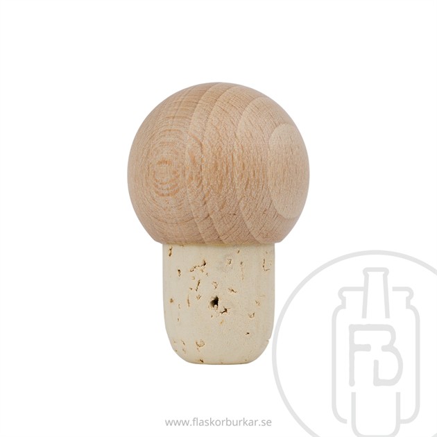 Kork med träknopp