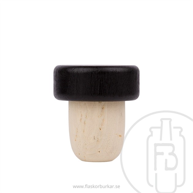 Kork med trähatt 19,5 svart