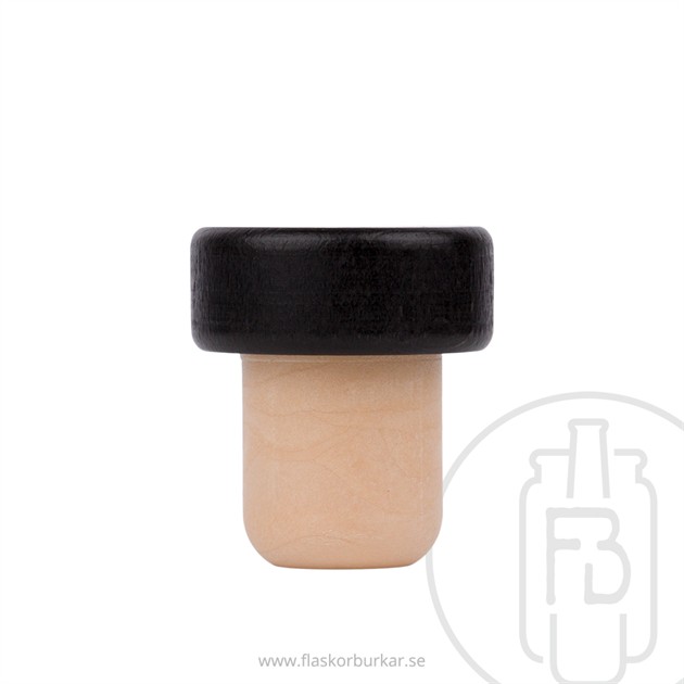 Syntetic kork 19,5mm svart trähatt