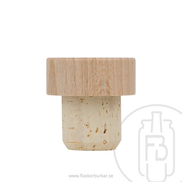 Kork med trähatt, 22,5mm